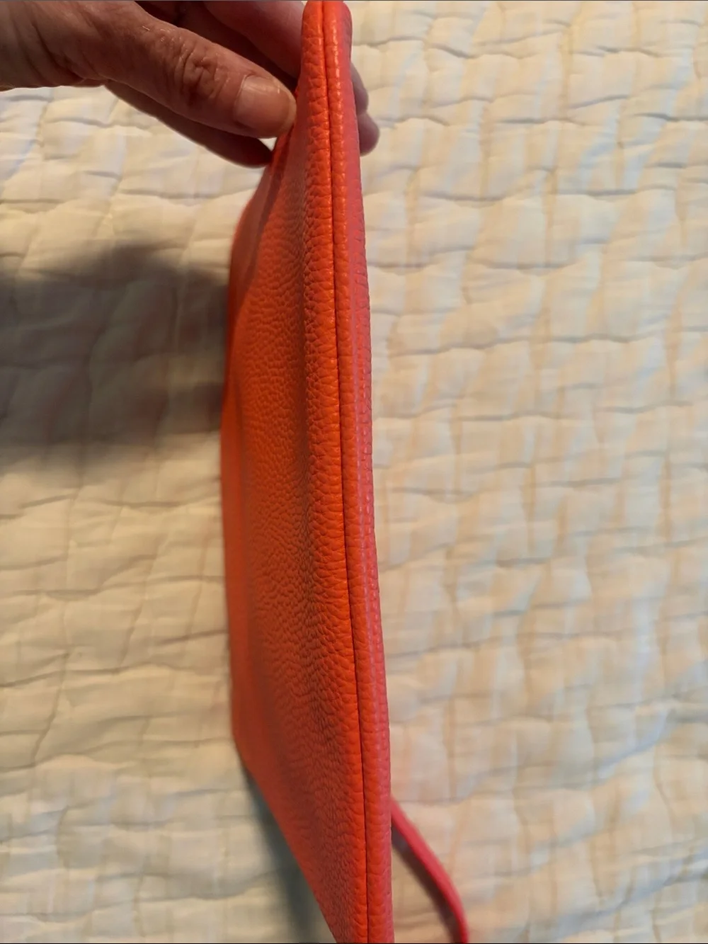 Pebbled Red Wristlet Clutch with Detachable Strap